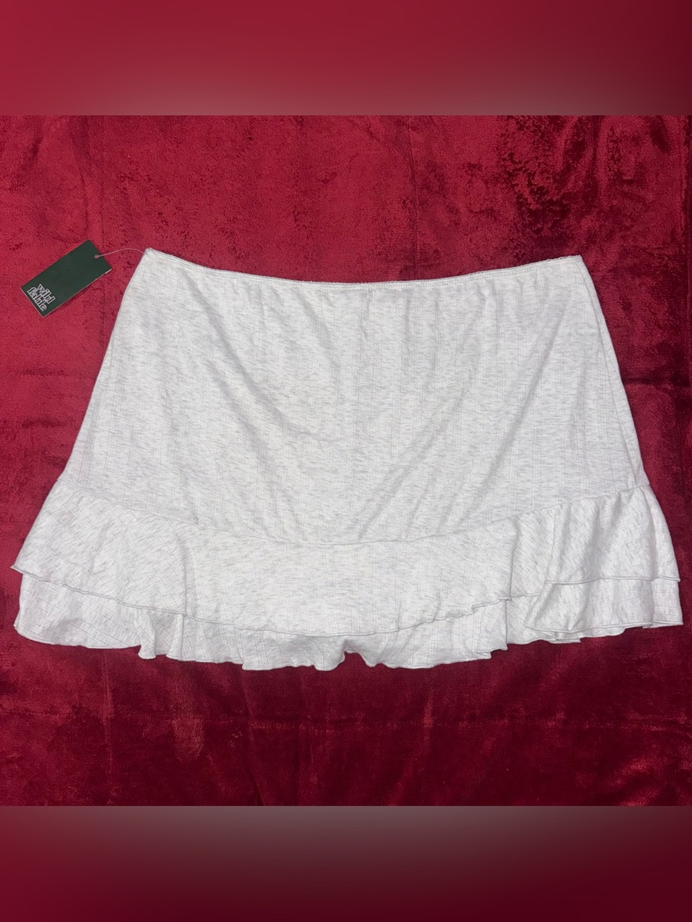NEW Wild Fable Womens XXL Gray Ruffle Mini A-Line Skort - Picture 2 of 6